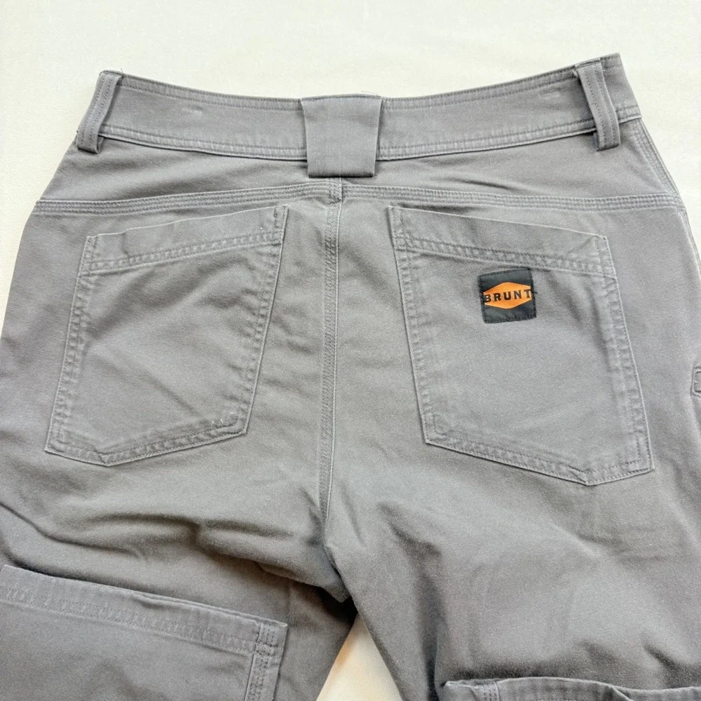 BRUNT The Torra Work Pant Mens 31x30 Grey Canvas‎ Articulated Knee Utility EUC